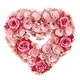 Wooden Pink and Red Roses Heart-Shaped Wreath - On Sale - Bed Bath ...
