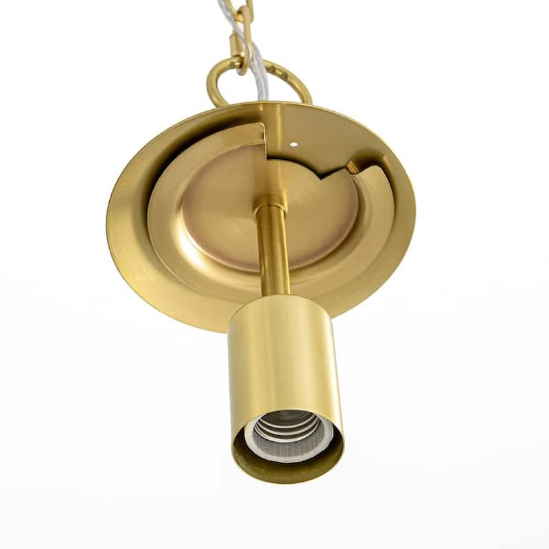 1-Light Mid-century Modern Rippled Glass Globe Single Pendant