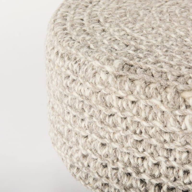 Bina Wool With Brown Wood Legs Stool