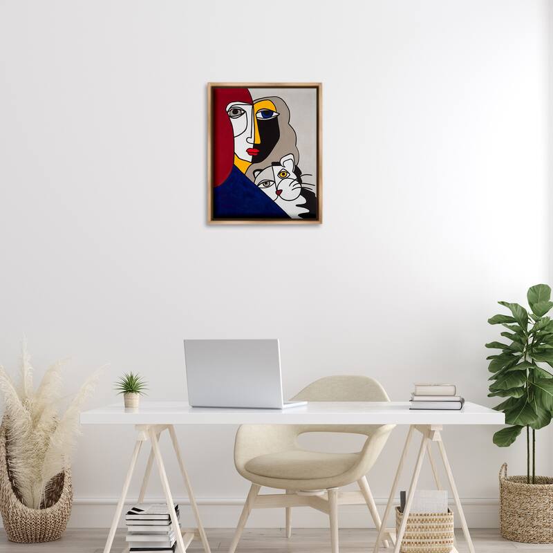 Stupell Bold Primaries Mod Portraits Framed Floater Canvas Wall Art Design By Ruth Fromstein