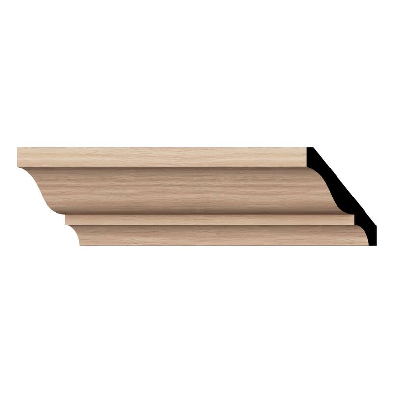 WM49: 3-in H x 2-1/10-in P x 3-7/10-in F x 96-in L Americraft Solid Hardwood Stain Grade Crown Moulding - Red Oak