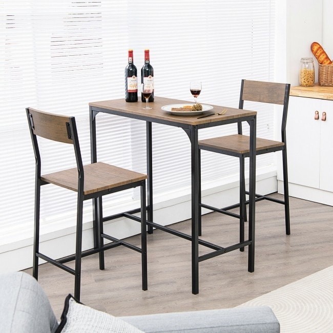 Bar table with two chairs sales