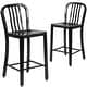 preview thumbnail 4 of 116, 2 Pack 24'' High Metal Indoor-Outdoor Counter Height Stool w/ Vertical Slat Back