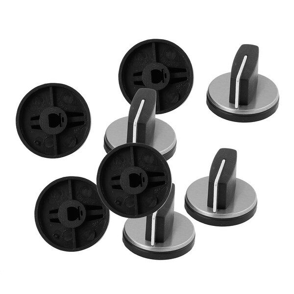 Unique Bargains 8 Pcs Kitchen Cooktop Round Shape Gas Range Stove Knob Black Plastic