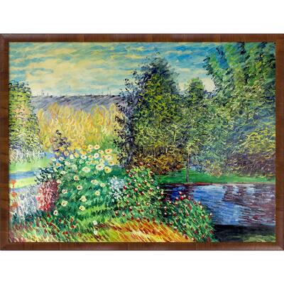 La Pastiche Corner of the Garden at Montgeron with Panzano Olivewood Frame, 39" x 51"