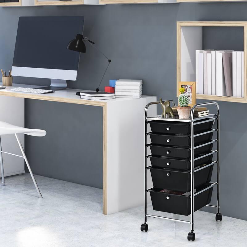 Costway 6 Drawer Rolling Storage Cart Scrapbook Paper Office Organizer - See details