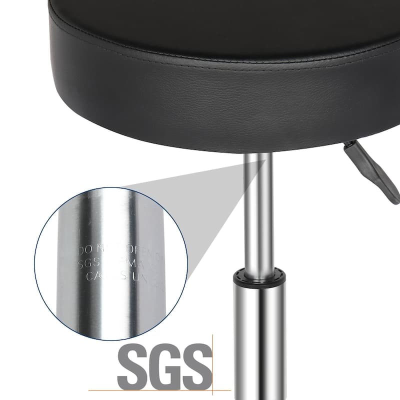 Adjustable Height Swivel Medical Clinic Tattoo Spa Salon Stool with Wheels, Black