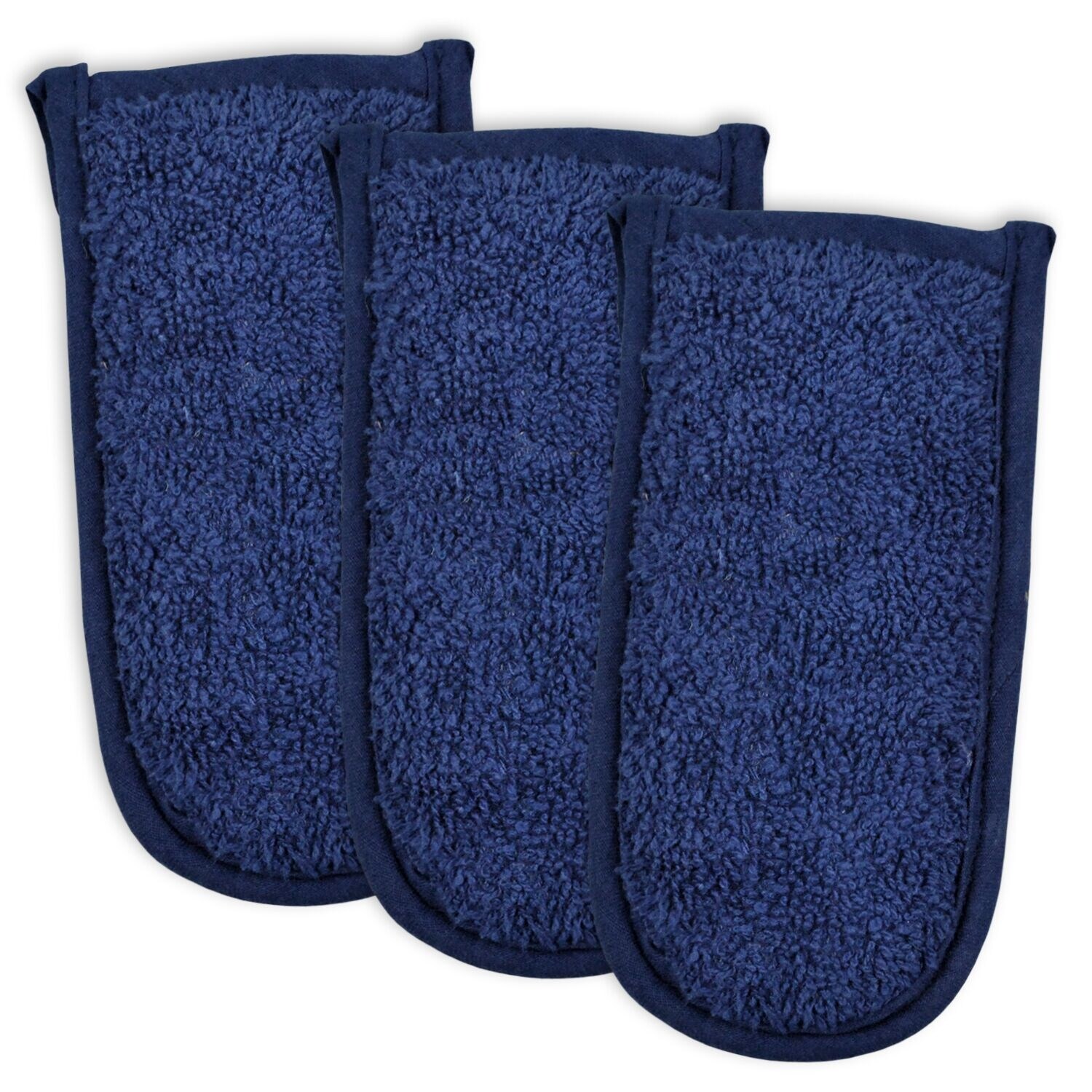 Shop Set Of 3 Navy Blue Pan Handle Terry Cloth Potholders 6