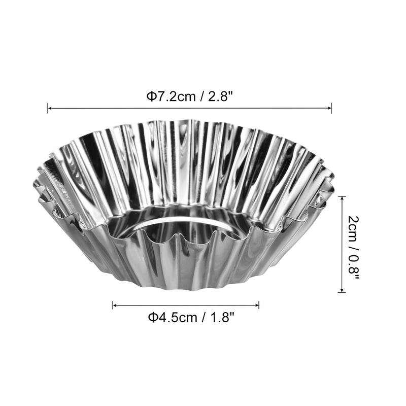 20pcs Cupcake Mold, Stainless Steel Cupcake Cake Pans Polygon Flower - Silver - Silver