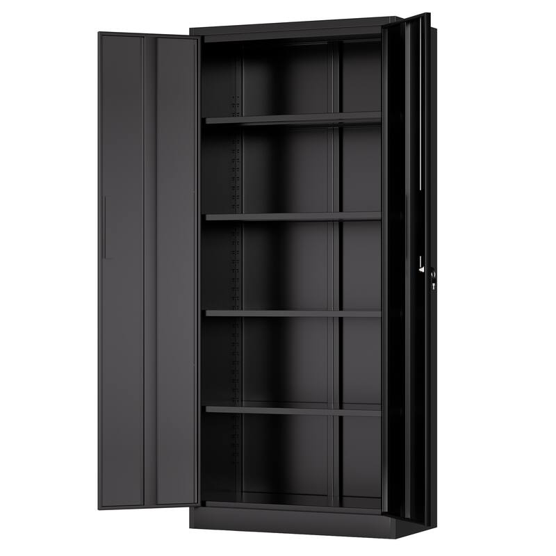 72"H Metal Garage Storage Cabinet, Locking Cabinet with Doors and 4 Shelves, Tall Cabinets Lockable File Cabinet for Home Office