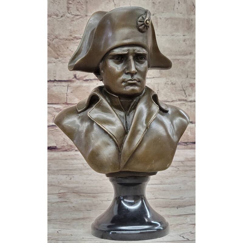 Napoleon Bonaparte Bronze Bust Sculpture Statue Figure Marble Base 9.5 Inches X 6 Inches