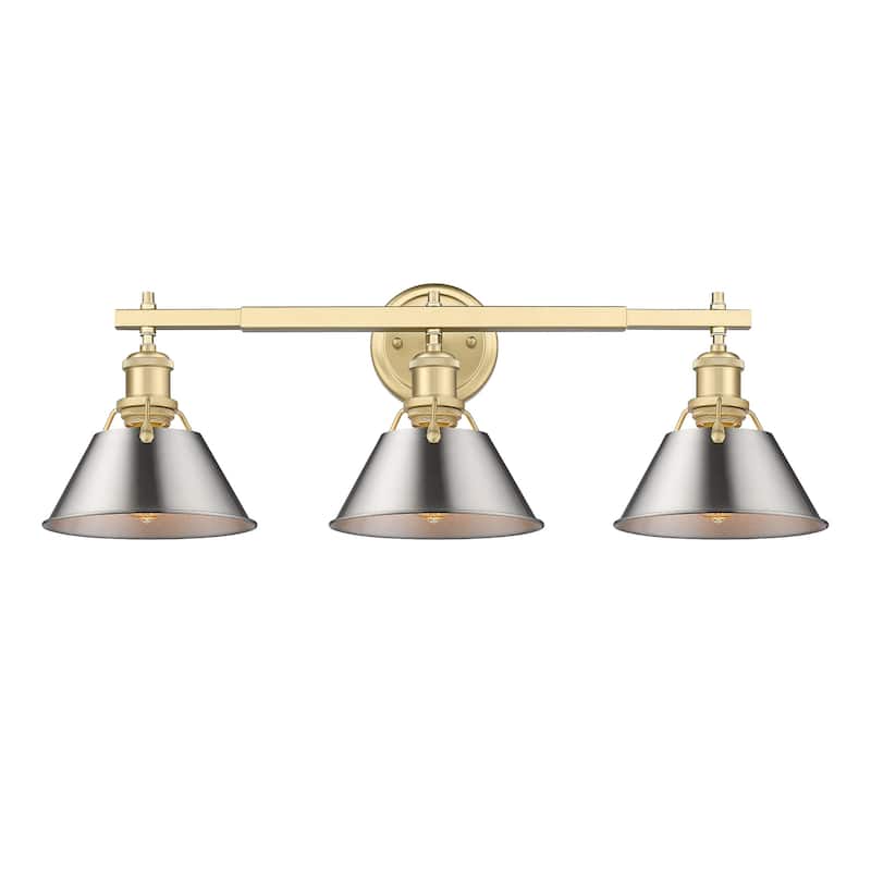 Orwell 3-Light Vanity Light in Brushed Champagne Bronze with Pewter - Gold
