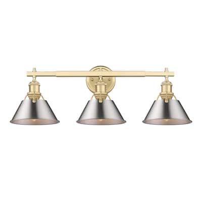 Orwell 3-Light Vanity Light in Brushed Champagne Bronze with Pewter - Gold