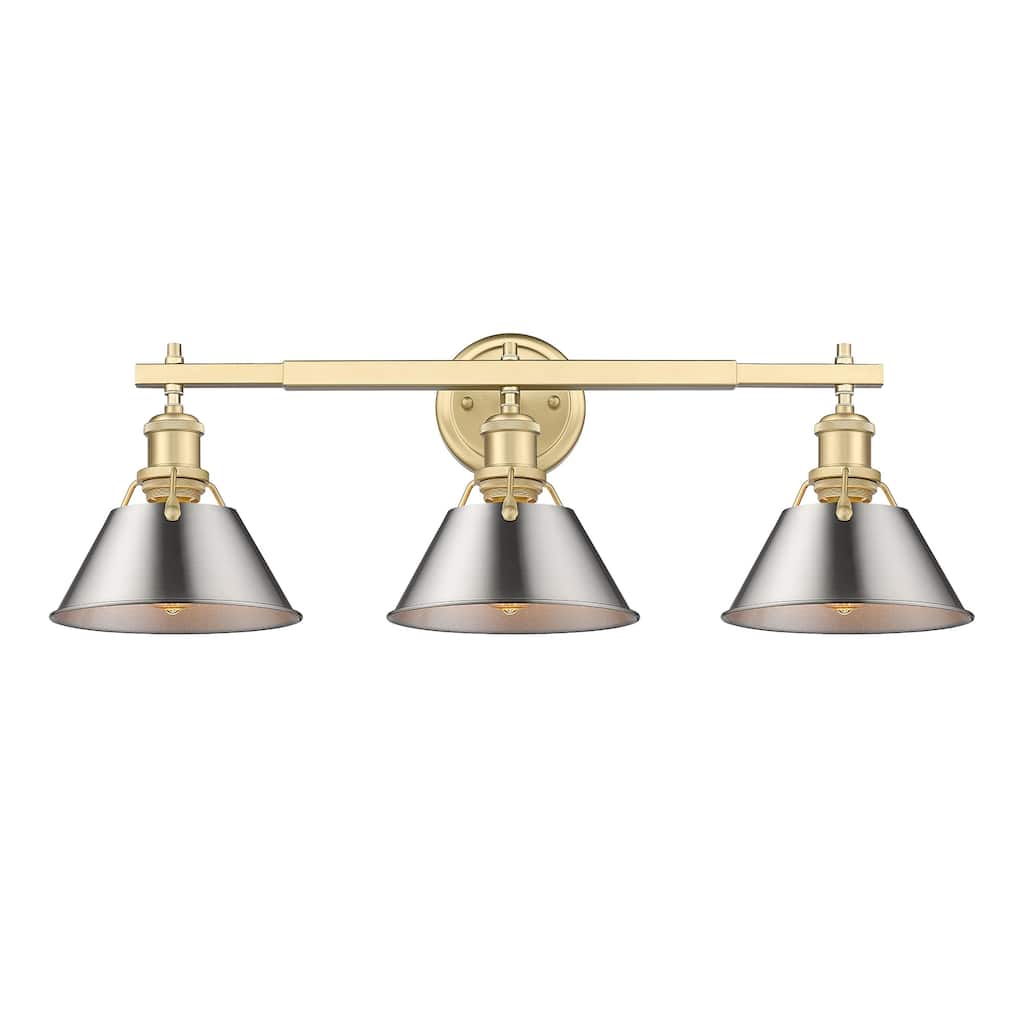 Orwell 3-Light Vanity Light in Brushed Champagne Bronze with Pewter - Gold