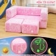 preview thumbnail 14 of 30, Grondin Kids Modular Loveseat with Ottoman, Convertible Sofa Bed with Sherpa Upholstered and Density Sponge Padding