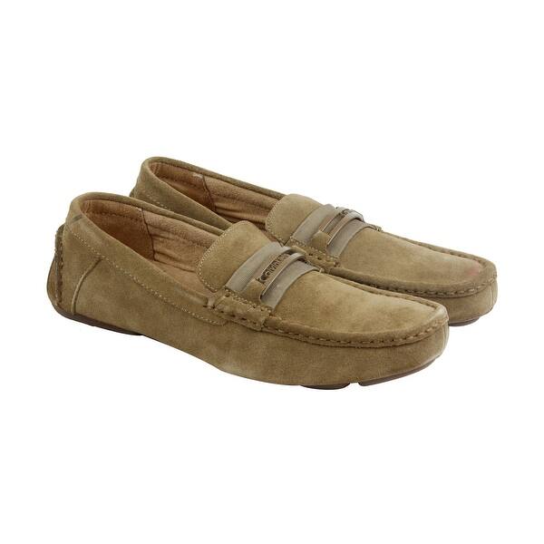 Shop Calvin Klein Merek Suede Mens Tan Suede Casual Dress Slip On