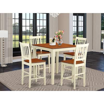 Counter Height Table Set - 3 Piece Vintage Pub Dining Set with Stools