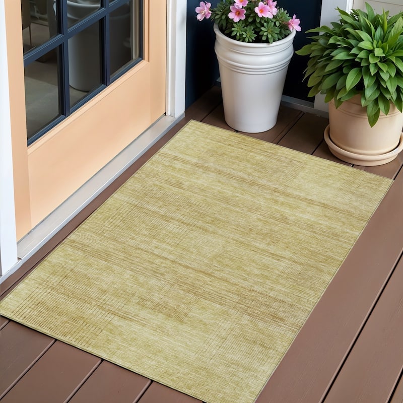 HomeRoots Striped Transitional Rectangle Outdoor Rug - 3' x 5'