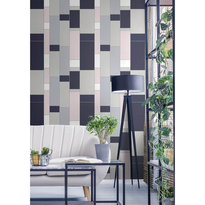 Seabrook Designs De Stijl Geometric Unpasted Wallpaper