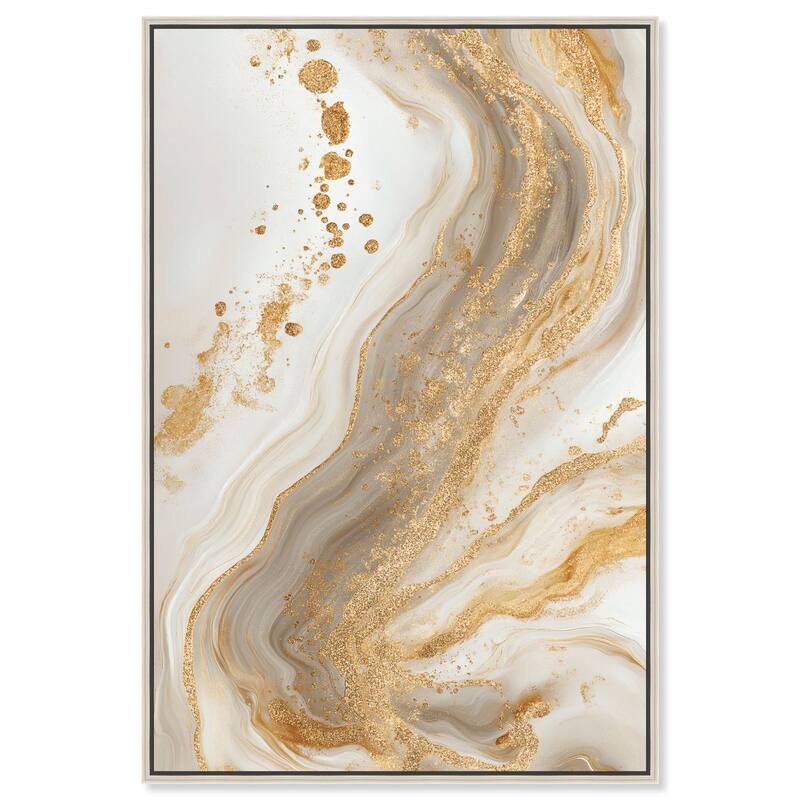 Gold Vein Canvas by Art Remedy - Silver - 24" x 36"