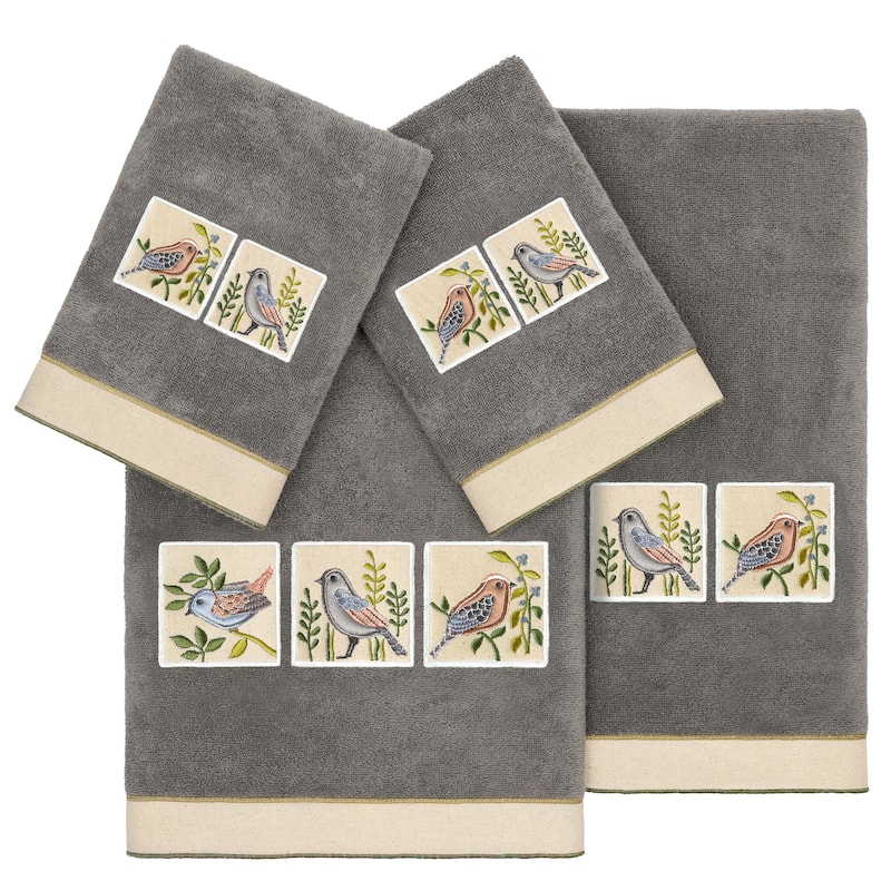 Authentic Hotel and Spa Turkish Cotton Belinda 4PC Towel Set - Charcoal
