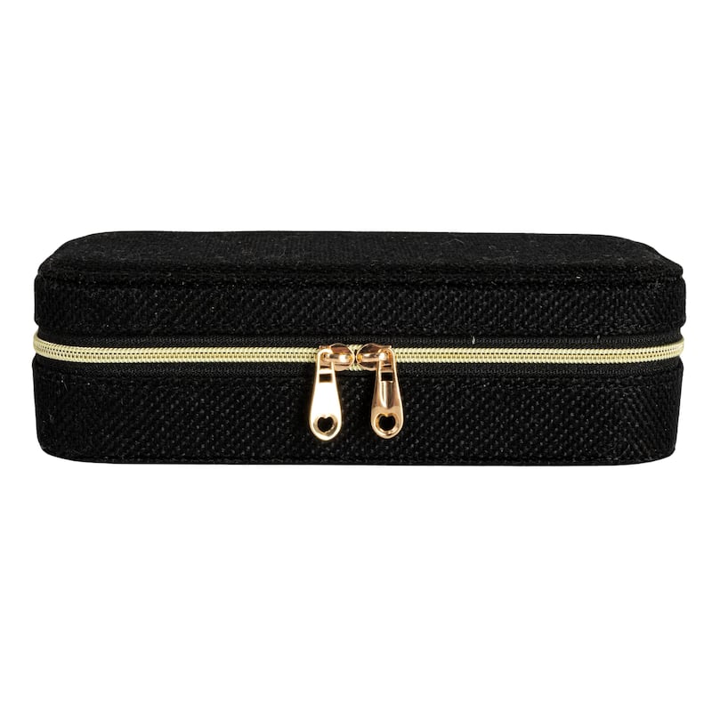 Household Essentials Fabric Travel Jewelry Organizer Box - 7.1"L x 3.9"W x 2.0"H