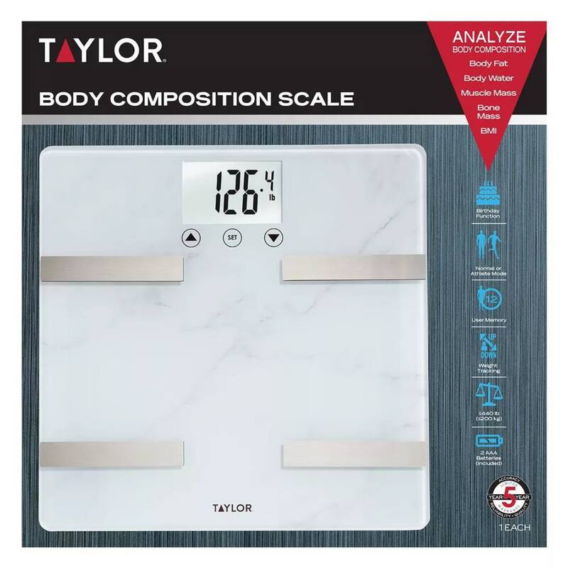 Taylor Digital Glass Marble Design Body Composition Scale