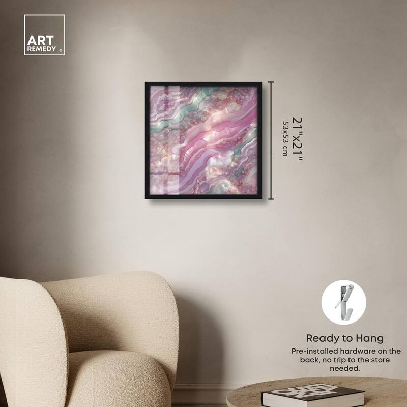 Pink and Mint Crystal I Shadowbox by Art Remedy