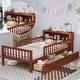 preview thumbnail 3 of 4, Twin Size Platform Bed with Storage Headboard, Two Drawers, Guardrails