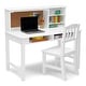 preview thumbnail 9 of 10, Kids' Wood Desk with Hutch and Chair - Includes Cork Bulletin Board, Cubbies and Cutouts for Cords and Wires