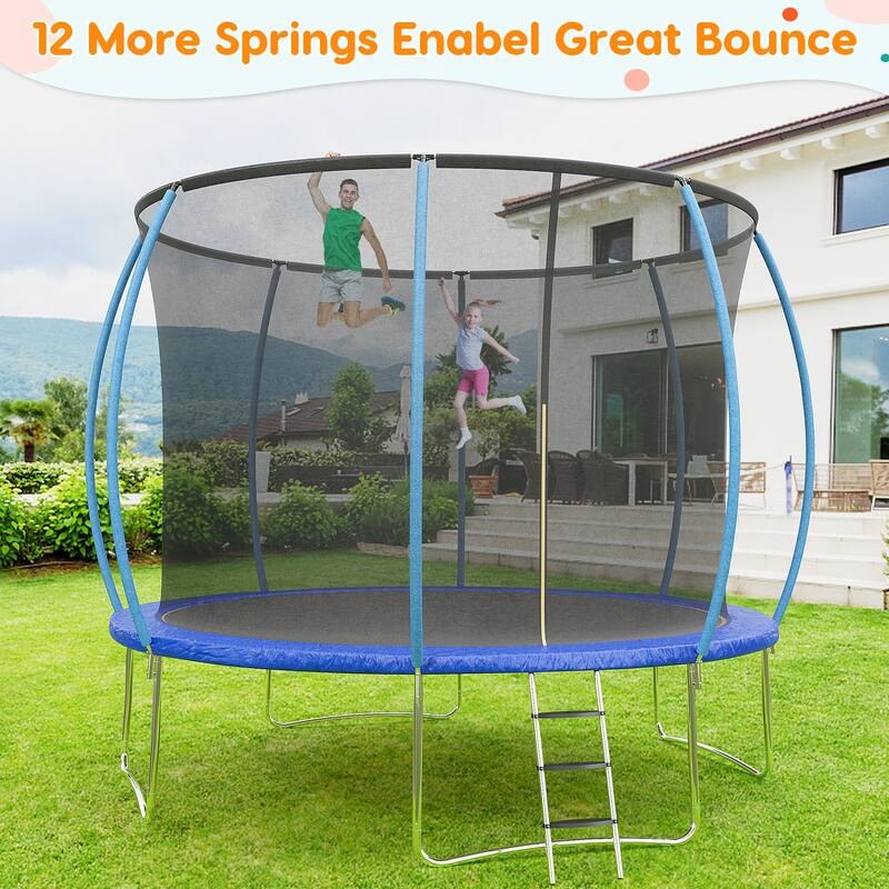 Trampolines for Kids Adults with Enclosure Ladder for Outdoor Jump