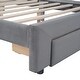 preview thumbnail 51 of 50, Gray Full Velvet Upholstered Bed with Large Storage Drawer - Luxurious Design