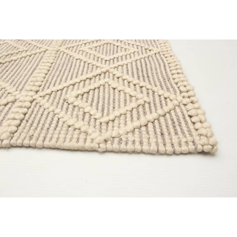 ECARPETGALLERY Braid weave Sienna Cream Wool Rug - 4'11 x 8'0