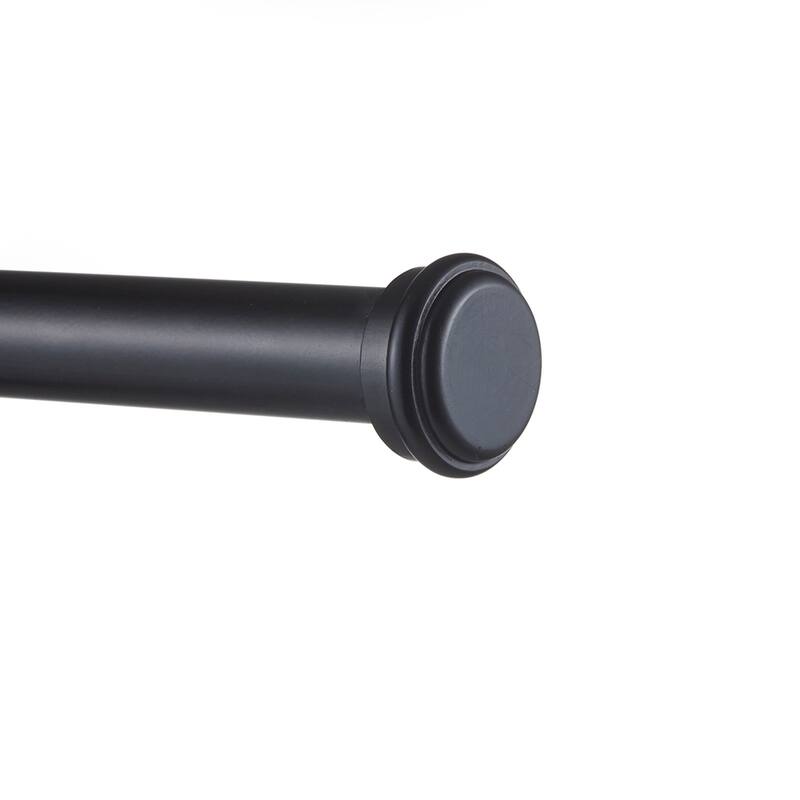 EXCLUSIVE HOME Topper 1" Curtain Rod and Finial Set - 84-160 - Matte Black
