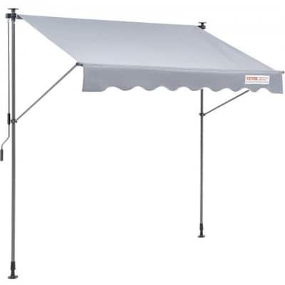 78" Manual Retractable Patio Awning with Sun Shade for Deck or Balcony