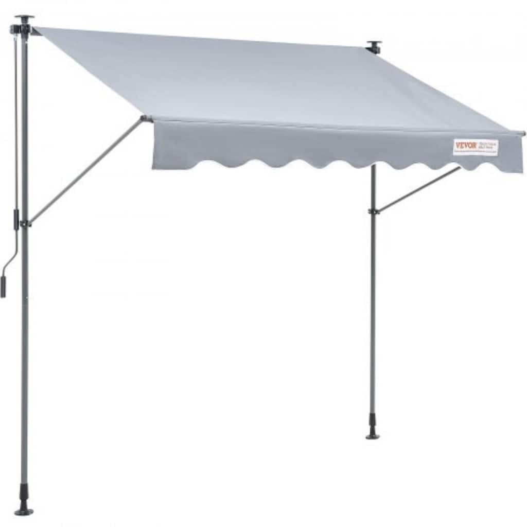 78" Manual Retractable Patio Awning with Sun Shade for Deck or Balcony