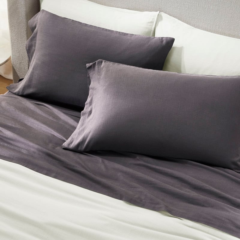 Superior Chloe 100% Cotton Percale Linen Texture Pillowcases, Set of 2