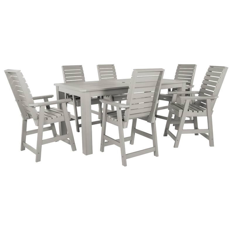 HIGHWOOD 7-Piece Counter Height Outdoor Dining Set - 42" x 84" Table - Harbor Gray