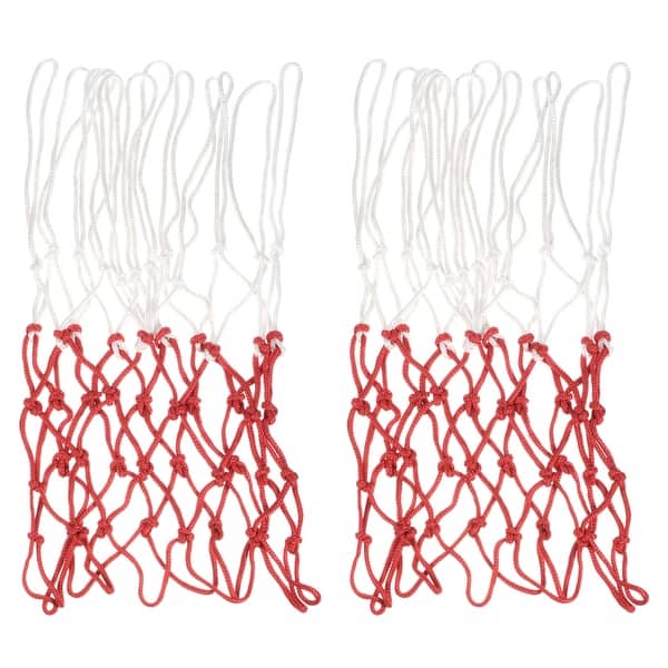 slide 2 of 7, 2Pcs 16.9" PP Basketball Hoop Net Replacement Outdoor, White Red