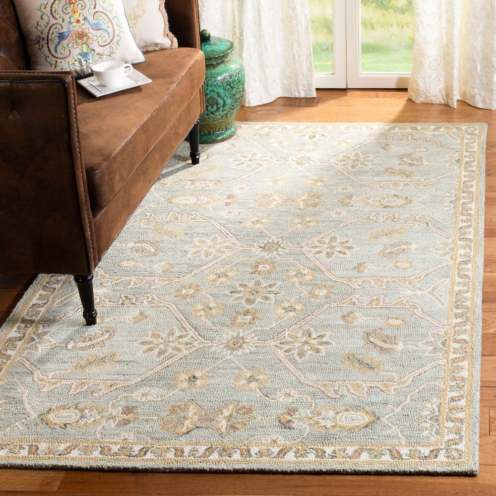 SAFAVIEH Handmade Blossom Eefke Modern Floral Wool Rug