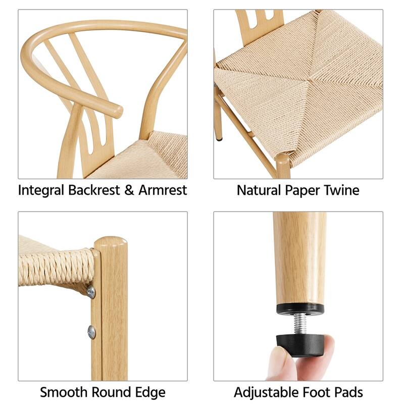 Yaheetech 2PCS Modern Weave Arm Chair With Open Backrest