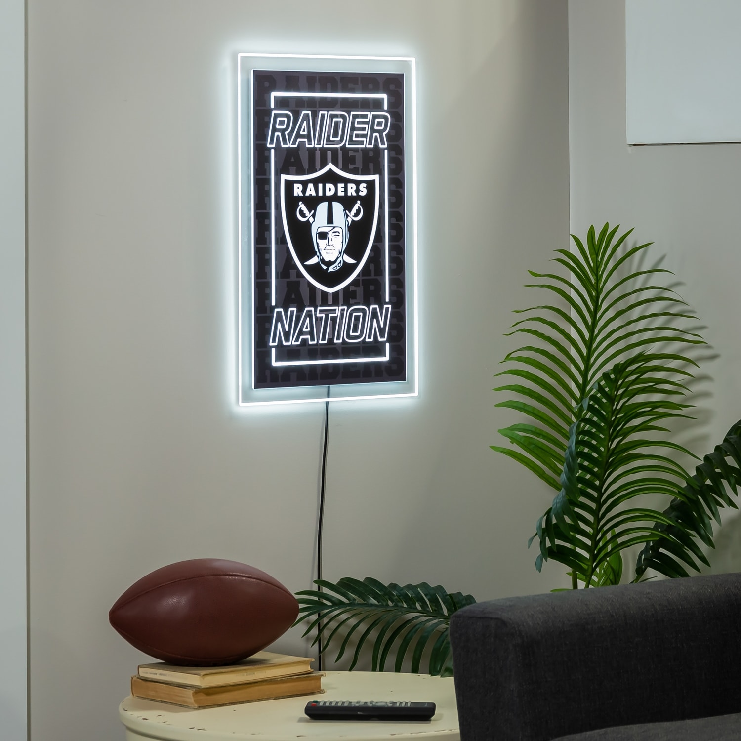 Las Vegas Raiders LED Lighted Sign - Pewter