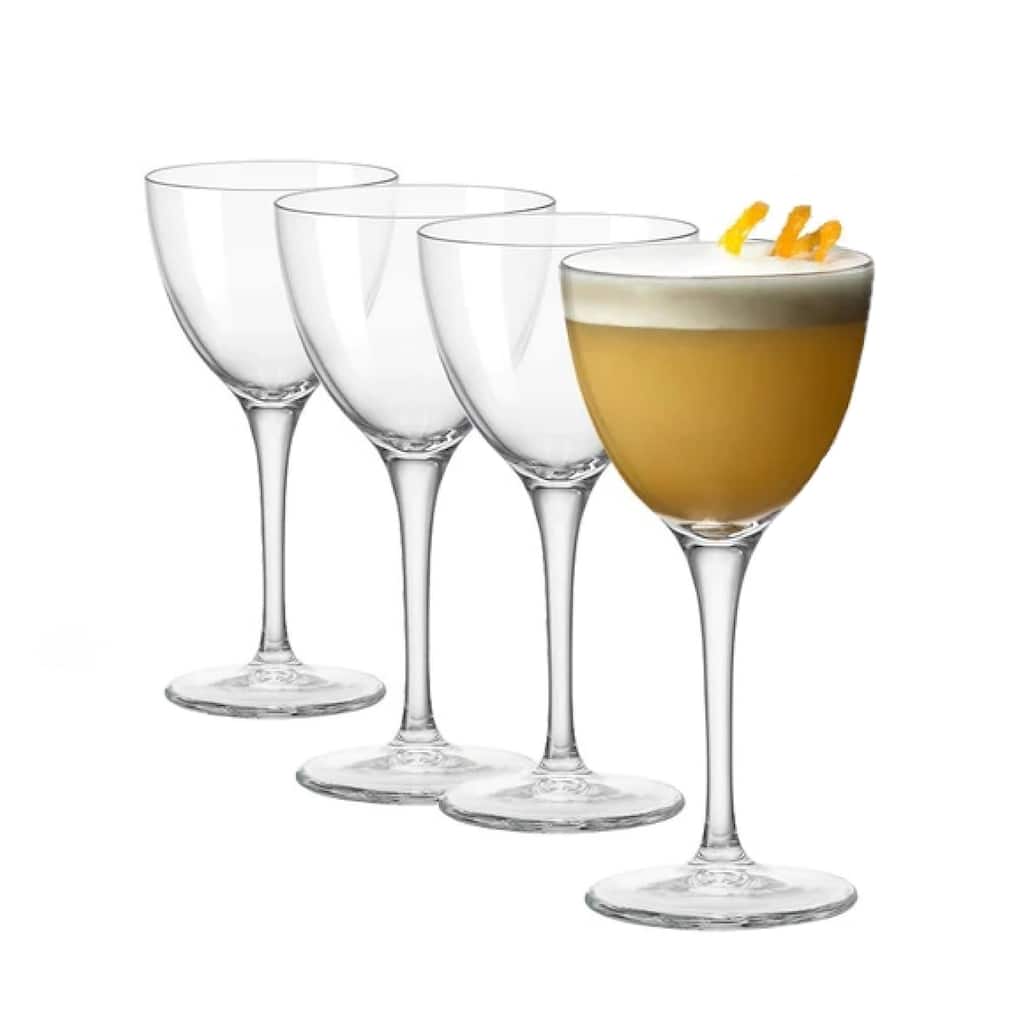 Bormioli Rocco Set of 4 Novecento Stemware Nick & Nora Glasses - 5.25 oz