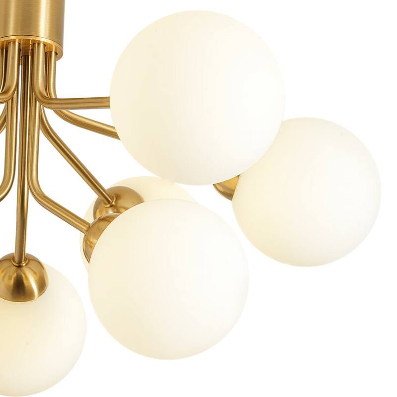 Modern Glam 9-Light Dual-tiered Sputnik Semi-flush Mount - 22.4 in
