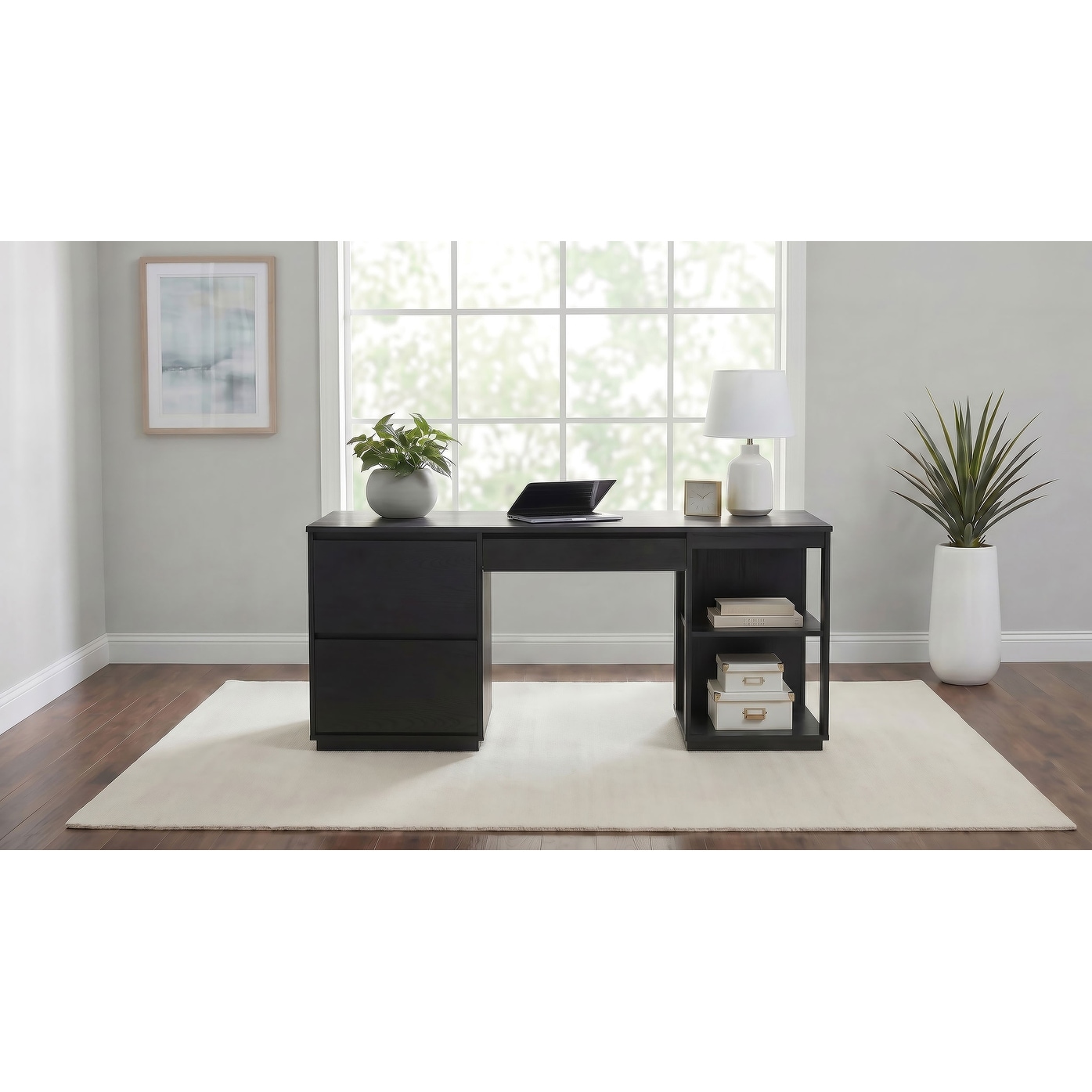 Harkes 75-inch 3-drawer Computer Desk with Adjustable Shelf