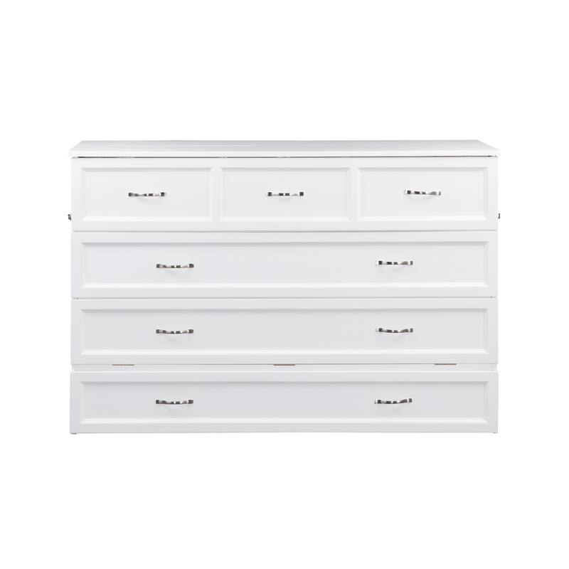 Murphy Bed Chest with Mattress & Charging Station - Space Saving Furniture for Small Rooms