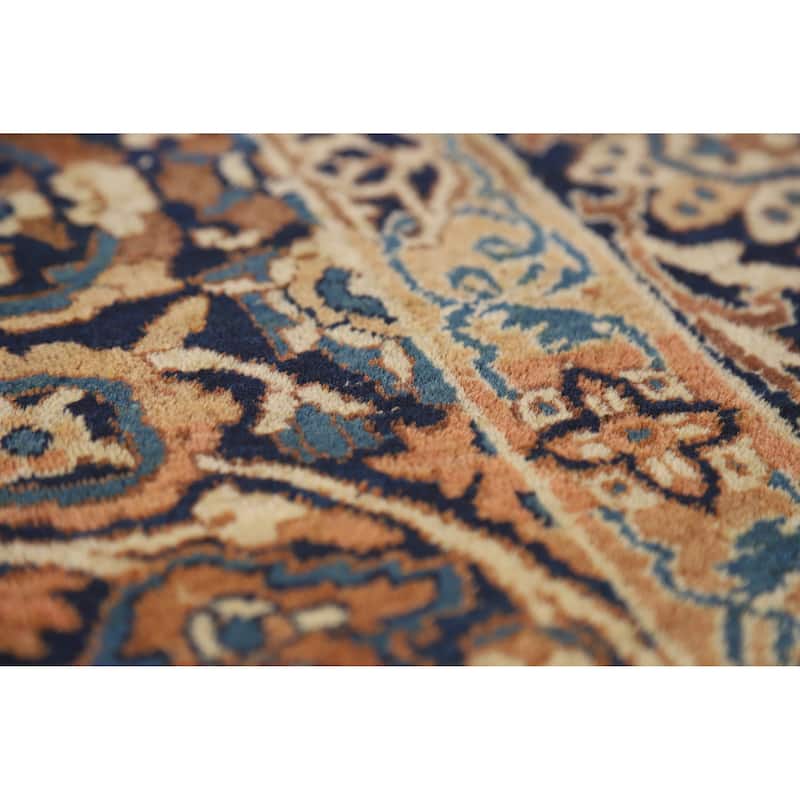 Hand Knotted Oriental 100% Wool Carpet Traditional All-Over Navy Blue & Blues Kerman Area Rug - 7' 0'' X 4' 7''