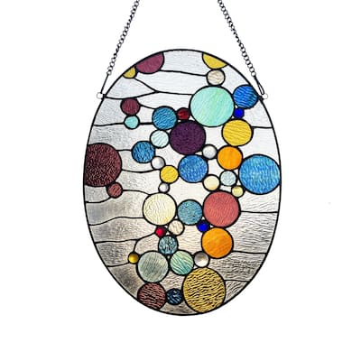 Bubbles 20"H x 14.5"W Oval Window Panel/ Suncatcher