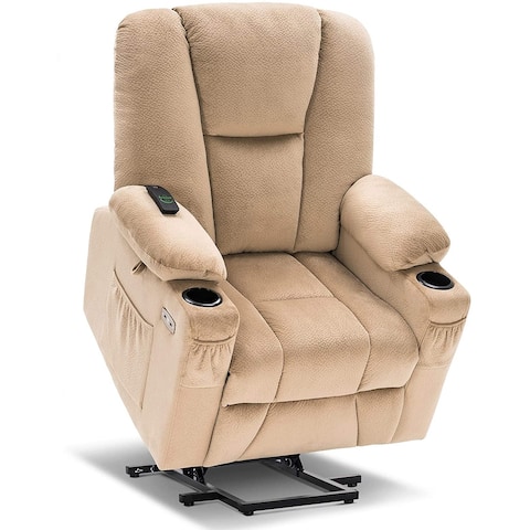 Mcombo Electric Power Lift Recliner Fabric Chair with Extended Footrest