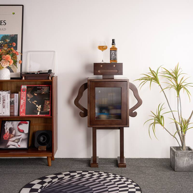 Wood Robot Drinks Storage Cabinet